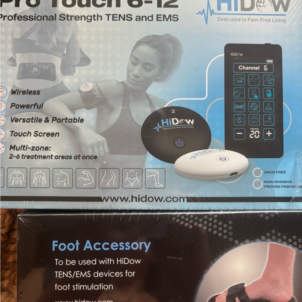 HiDow Pro Touch 8-12 TENS and EMS Device W/ 2 Accessory